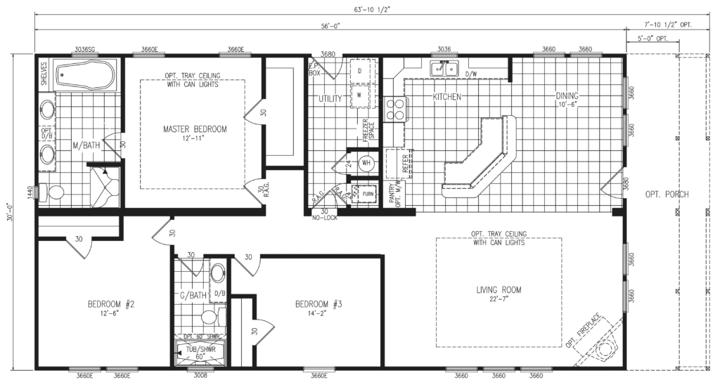 Bexar 3 Bedroom Floor Plan Village Homes Austin TX 1024x551 